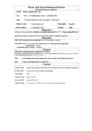 English Worksheet: cv writing