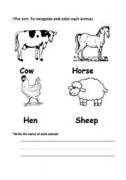 English Worksheet: Animals Farm