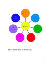 English worksheet: week