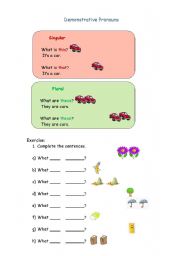 English Worksheet: Demonstrative Pronouns - exercises