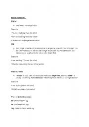 English Worksheet: Past Continuous