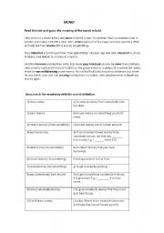 English Worksheet: BUSINESS VOCABULARY: MONEY