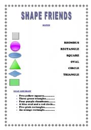 English Worksheet: SHAPE FRIENDS 1