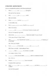 English worksheet:  A Dialogue