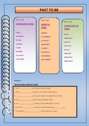 Past to be : FORM + 3 EXERCISES