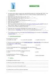 English worksheet: Manhattan Quizz