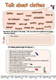 English Worksheet: Talk about your Clothes!