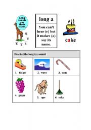 English worksheet: LONG A SOUND