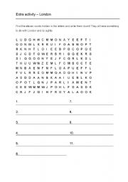 English worksheet: London - learning circle - Extra Activity