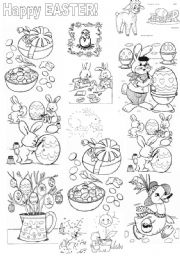 English Worksheet: Easter colouring