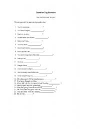 English worksheet: TAG QUESTIONS