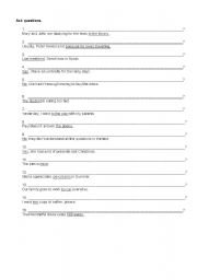 English worksheet: ask questions