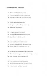 English Worksheet: Active Passive voice worksheets