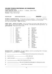 English Worksheet: accounting test