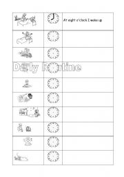 English Worksheet: Daily Routine Worksheet