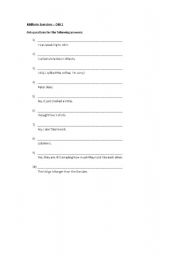 English worksheet: Asking and answering questions
