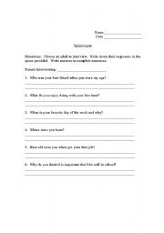 English Worksheet: Interview 
