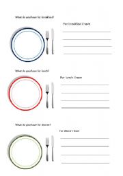 English Worksheet: What do you have for breakfast