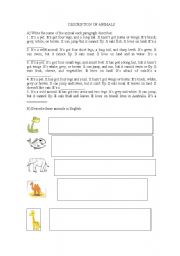 English Worksheet: Describing farm and wild animals