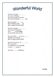 English worksheet: Wonderful world  by Sam cooke