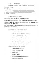 English Worksheet: Revision 2 Happy Earth 1 and 2 contents