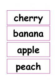 English Worksheet: fruit flashcards