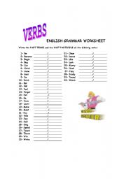 English worksheet: Verbs