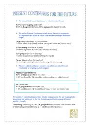 English Worksheet: Present Continuous for the future