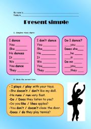 English Worksheet: Present simple