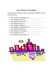 English Worksheet: Capitals of the Word