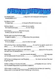 English Worksheet: Present Perfect or Present Perfec Contnuous
