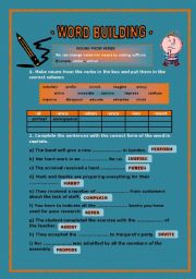 English Worksheet: Word Building