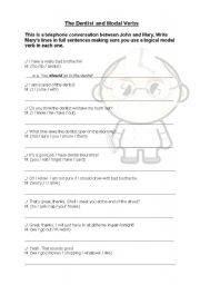 English Worksheet: The Dentist and Modal Verbs