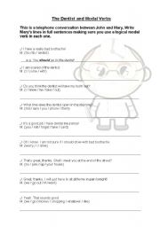 English worksheet: The Dentist and Modal Verbs