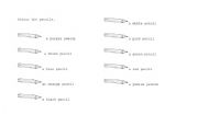 English Worksheet: colour the pencils
