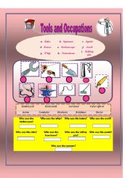 English Worksheet: Tools and Occupations