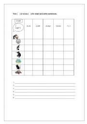 English worksheet: CAN/CANT