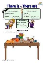 English Worksheet: USE OF THERE IS/ARE
