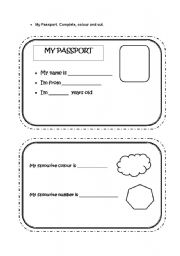 English Worksheet: My passport