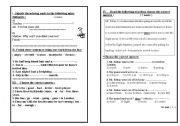 English worksheet: A sample test for fourth grade