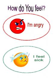 English Worksheet: FEELINGS - PART  1 - (2 PAGES)