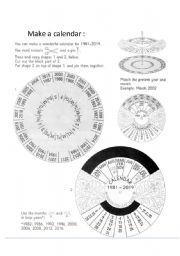 English Worksheet: make a calendar