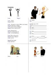 English Worksheet: presentation/greetings