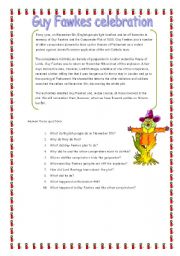 English Worksheet: Guy Fawkes Celebration