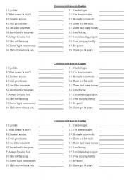 English Worksheet: Common mistakes in English