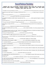 English Worksheet: Business Vocabulary