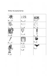 English worksheet: Medial