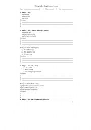 English worksheet: Simple sentence patterns