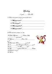 English Worksheet: Diagnostic exam