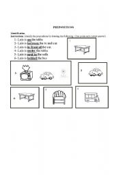 English worksheet: PREPOSITIONS OF PLACE